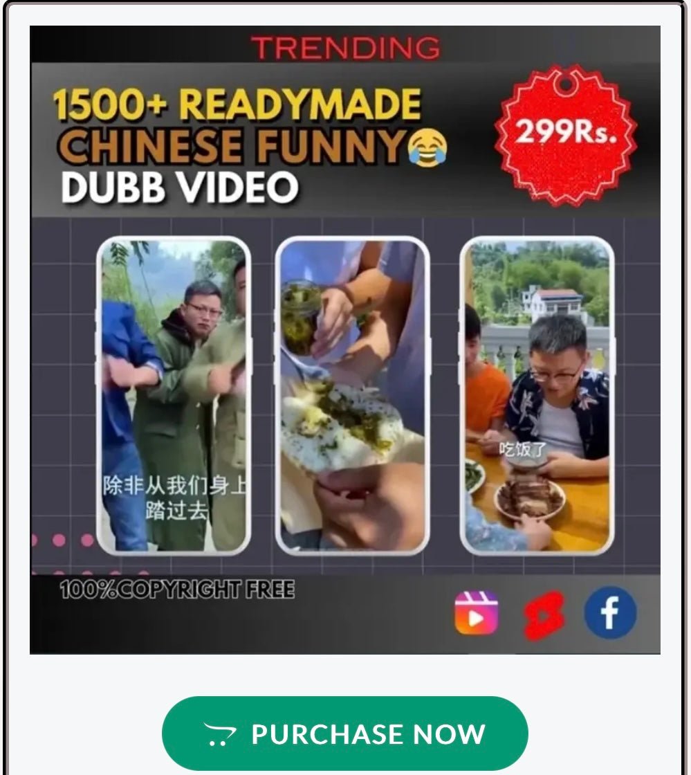 1500+ Chinese funny Dubb videos for instagram reels and YT shorts - Shoppingdaddy